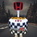 Checkered Car Key Fondant Cake