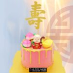 Longevity Fortune Gold Drip Cake