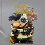 Muscle Man Car and Watch Drip Cake