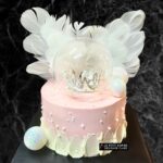Crystal Ball Tiara Feather Wings Cake