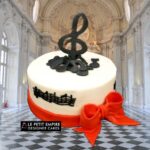 Musical Notes Ribbon Fondant Cake