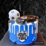 Soccer Team and Car Drip Cake