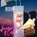 🔥 COMBO: Bouquet + 2 Cake Slice (玫瑰永生花数 + 蛋糕片) Small Pink Soap Rose