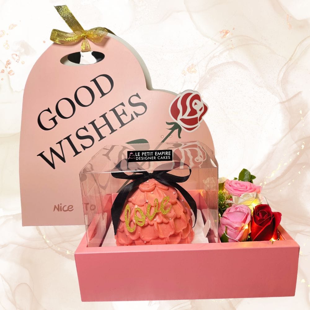 Sweet Love – Cake & Flower Bloom Box with Fairy lights 爱情许愿树 "Sweet Love" – Cake & Flower Bloom Box with Fairy lights "爱情许愿树" - Image 1