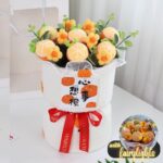 #FB15 Cute Oranges Knitted Flower Bouquet (May All Your Wishes Come True) 可爱橙子针织花束生日礼物（心想事橙）