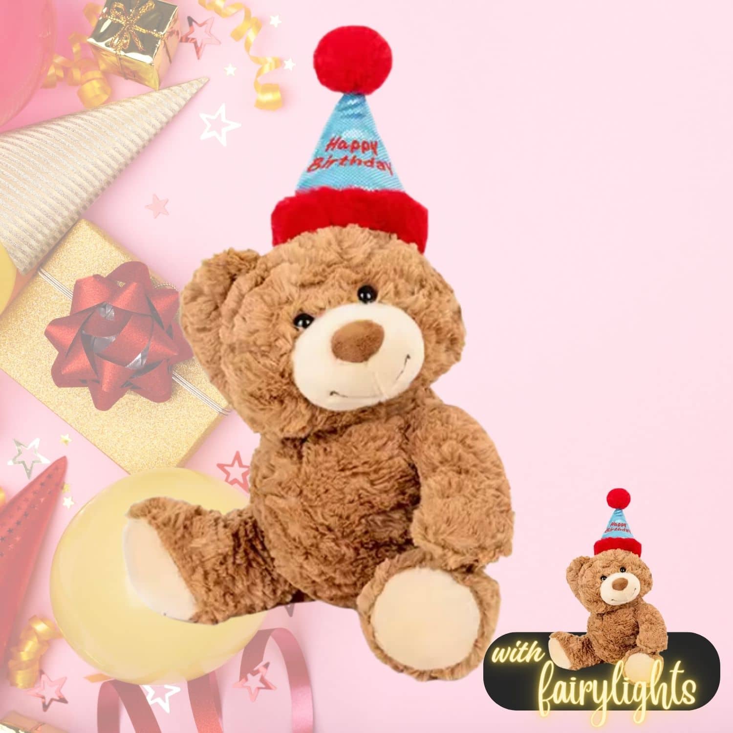 Happy Birthday Party Hat Teddy Bear Plush Soft Toy Present 可爱生日快乐帽泰迪小熊毛绒公仔玩具礼物 Happy Birthday Party Hat Teddy Bear Plush Soft Toy Present 可爱生日快乐帽泰迪小熊毛绒公仔玩具礼物 - Image 1