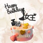 Sweet birthday cake for women with gold heart accents and playful toppers, perfect for custom celebration cakes.